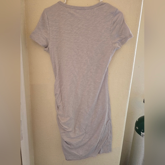 Pink Lily Gray Ruched T-Shirt Dress | Small - Picture 4 of 4